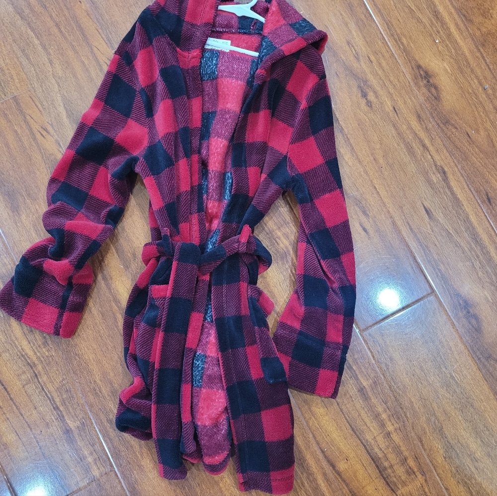 Abercrombie Kids Red and Black Checkered Robe